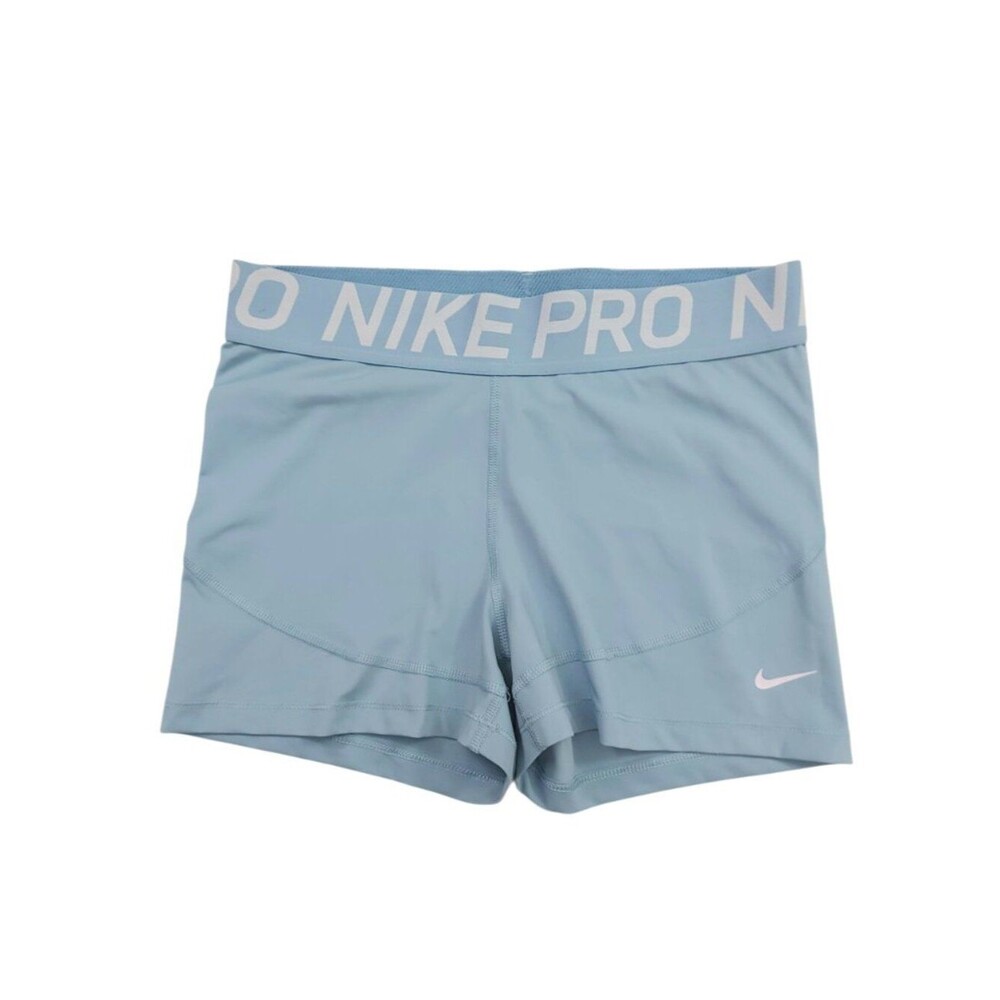 Nike Pro Shorts Womens Large Blue Dri-Fit Training Biker Active Athletic